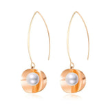 Bullion Gold Earthy Pearl Core Hook Earrings in Rose Gold