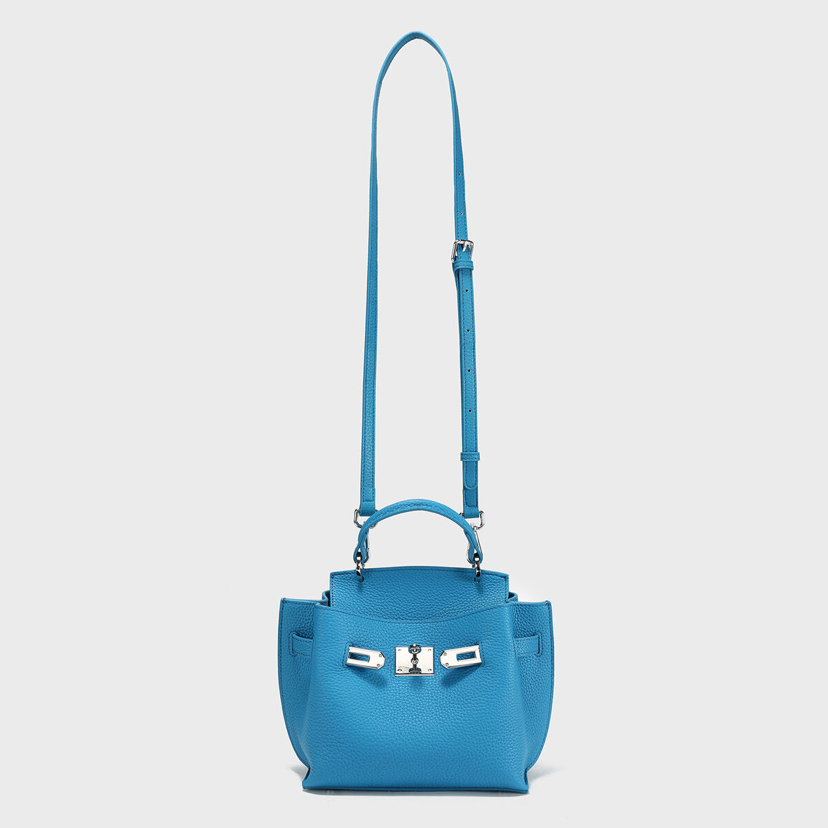 TOGO Leather Turn-Lock Top-Handle Bag - Blue