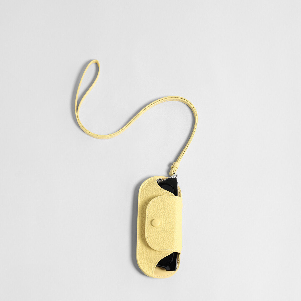 Leather Sunglasses Holder with Lanyard - Yellow