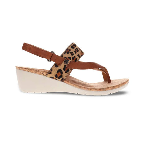 Revere Honolulu Back Strap Wedge - Cognac/Leopard