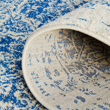 Evoke 253 White Navy Runner Rug