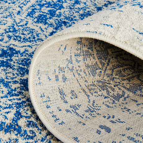 Evoke 253 White Navy Runner Rug