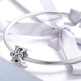 Solid 925 Sterling Silver Vintage Inspired Antique Alphabet Charm