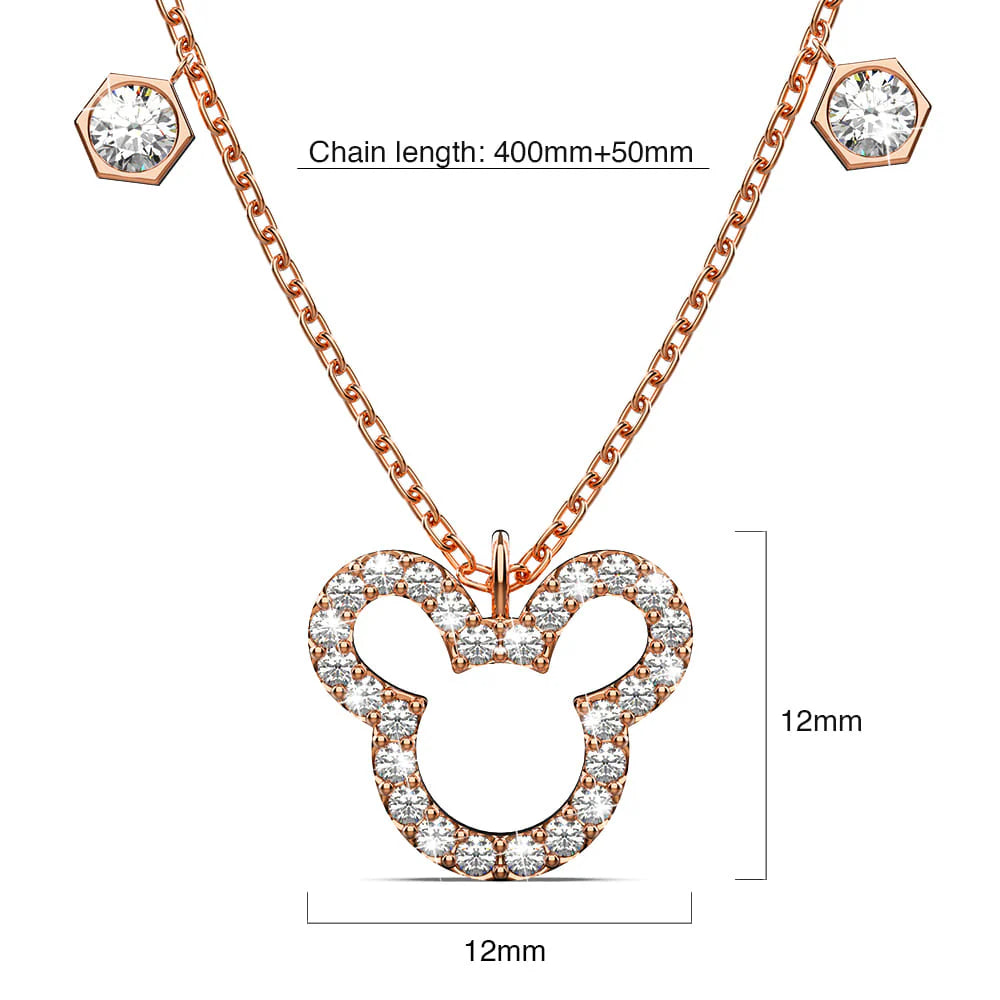 Krystal Couture Mickey Silhouette Pendant Necklace Embellished with SWAROVSKI Crystals