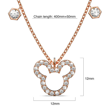 Krystal Couture Mickey Silhouette Pendant Necklace Embellished with SWAROVSKI Crystals