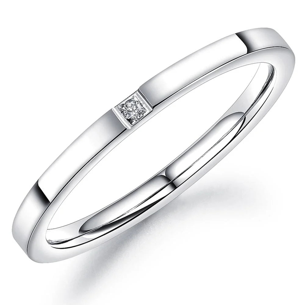 Bullion Gold Single Stone Modern Design White Gold Layered Ring