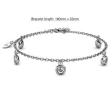 Krystal Couture White Gold Drop Charm Bracelet Embellished with SWAROVSKI Crystals