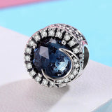 Solid 925 Sterling Silver Moonlight CZ Charm