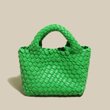 Mini Woven Top Handle Bag - Green