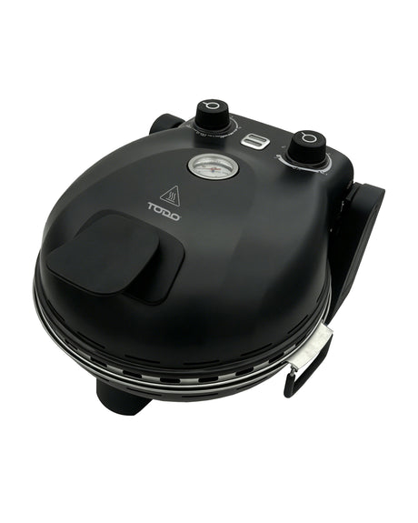 TODO 1400W Electric Pizza Maker Pizza Oven 30cm Ceramic Stone Plate 420A„ƒ Temperature - Black