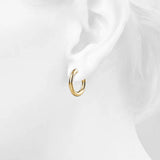 Bullion Gold Creole C-Hoop Gold Layered Earrings