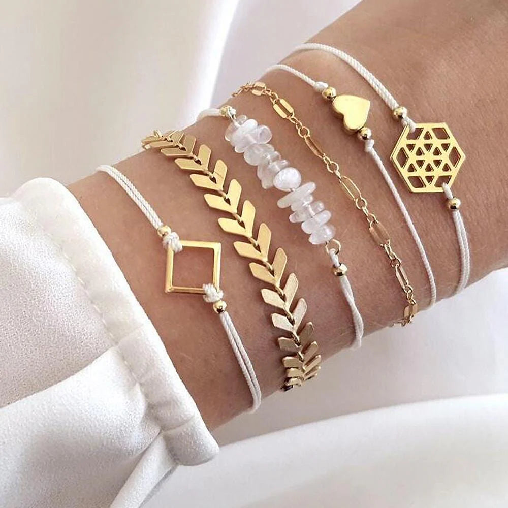 Bohemian 6-Piece Charm Bead Bracelet Set