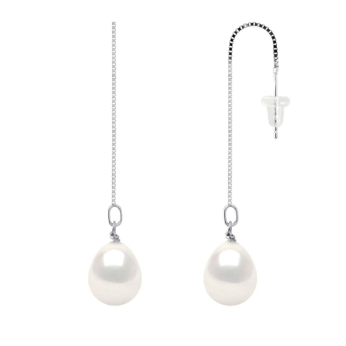 Drop Drop Earrings Freshwater Pearl White 9-10mm