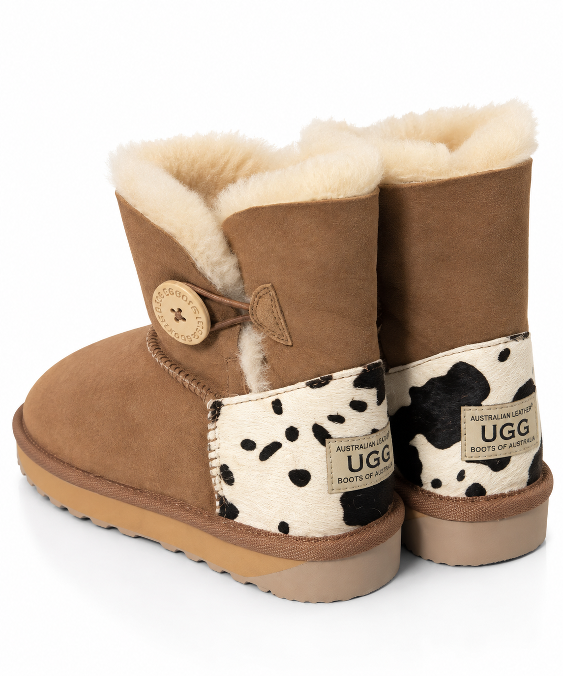Australian Leather Ugg Mini Cow 1Button - Chestnut - AU5