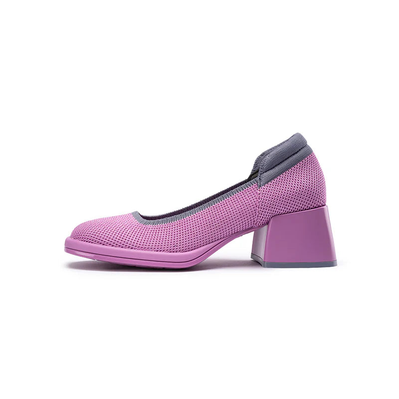 Vintage Square Toe Mary Jane Pumps - Fuchsia
