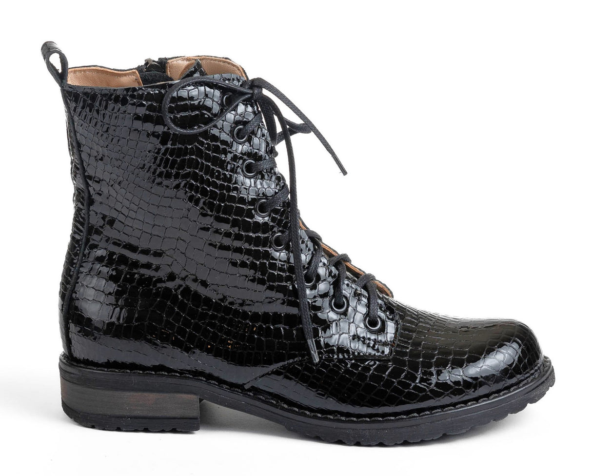 Bosccolo Womens Boots - Black Crocodile