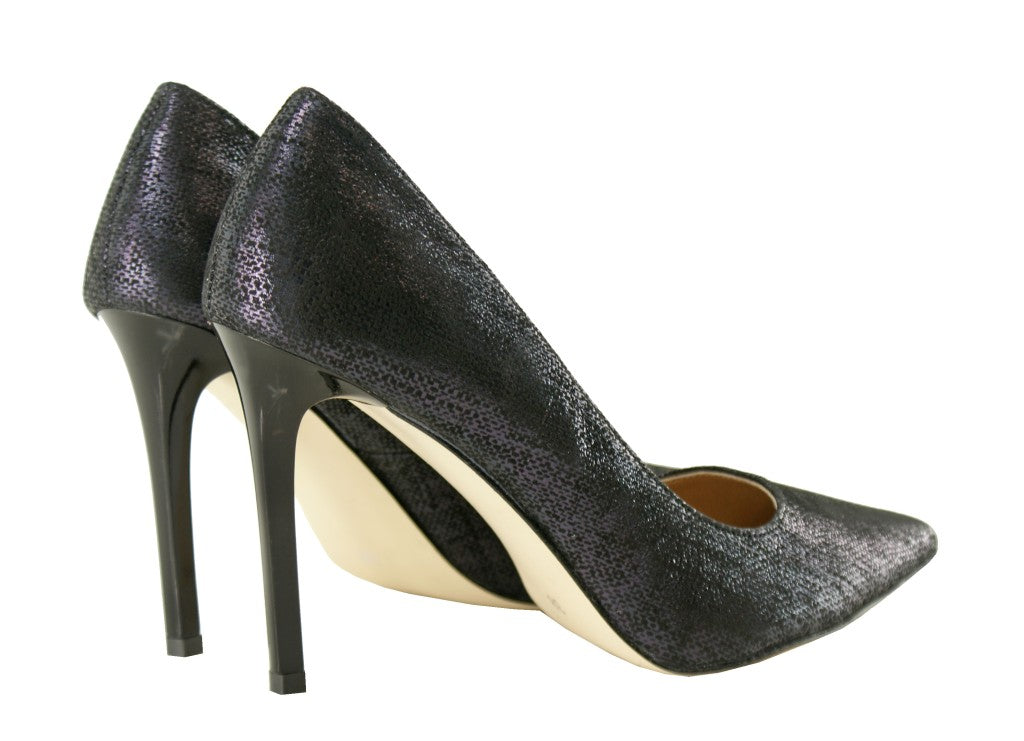 Bosccolo Womens Spike Heels Linen - Navy Blue