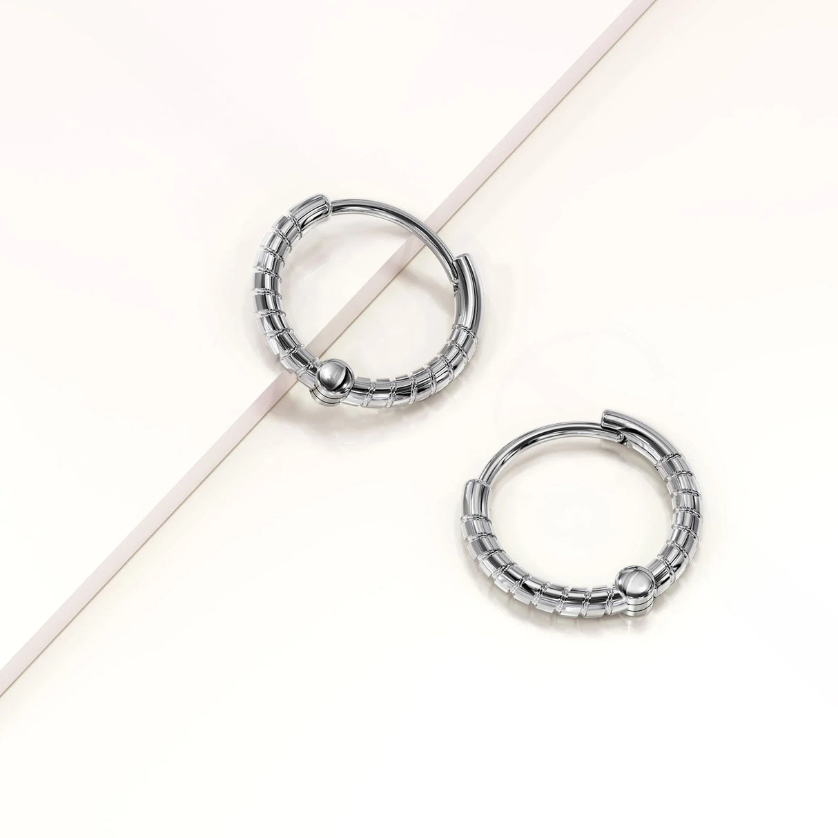 Solid 925 Sterling Silver Helical Huggie Earrings in Silver