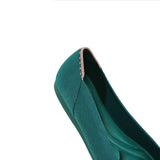 Comfortable Woven Pointed Toe Work Flats - Evergreen