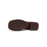 Mademoiselle Round Toe Knee High Sock Boots - Coffee