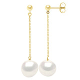 Earrings Real Cultured Freshwater Pearls Baroque 11-12 mm - Natural Pearl White - Longueur 42 cm