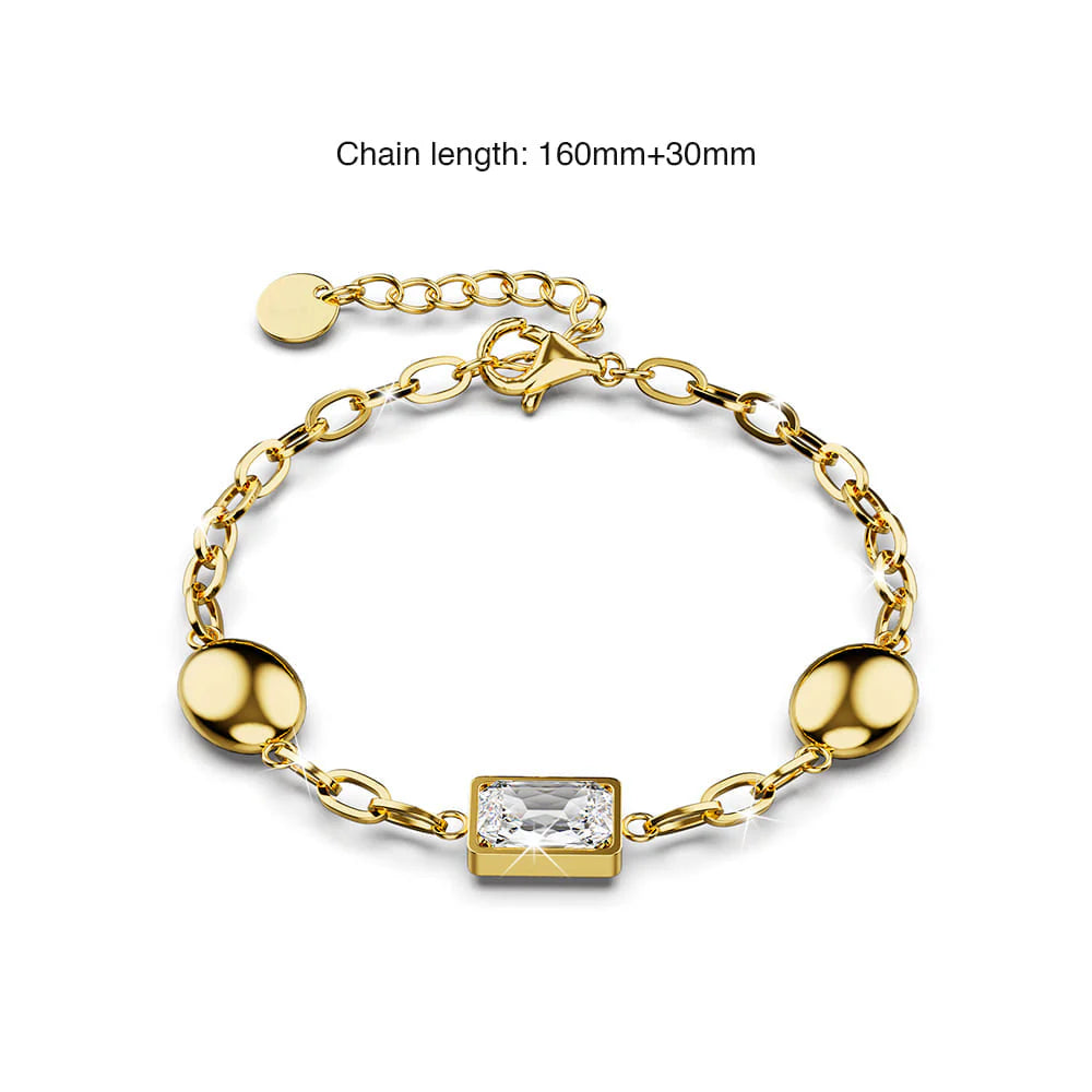 Krystal Couture Oval Square Zirconia Bling Bracelet in Gold
