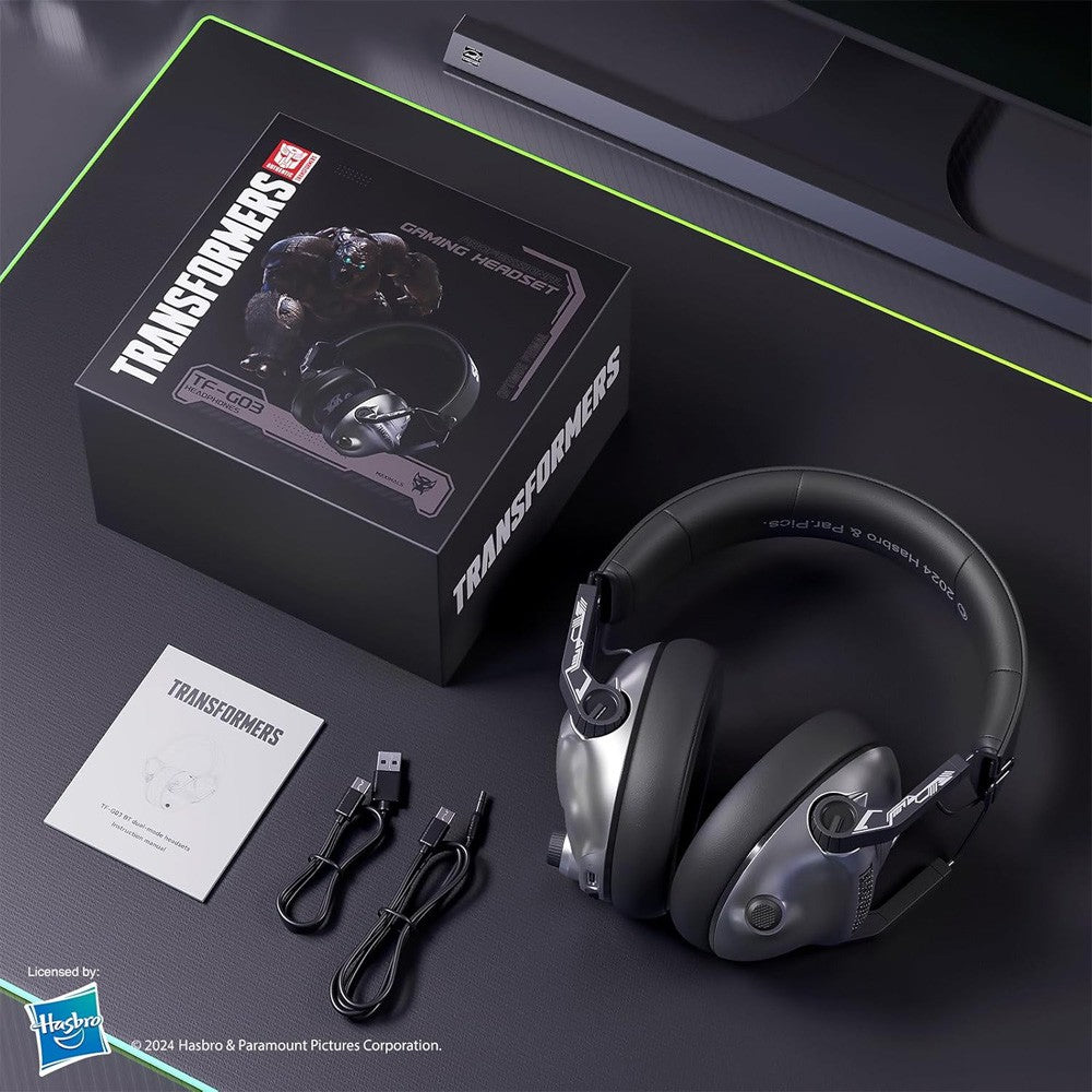 Transformers Wireless Bluetooth Gaming Headset TF-G03 4.2V 1200mAh Rechargeable - Silver Grey