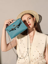 Monroe Colorblock Leather Satchel - Blue