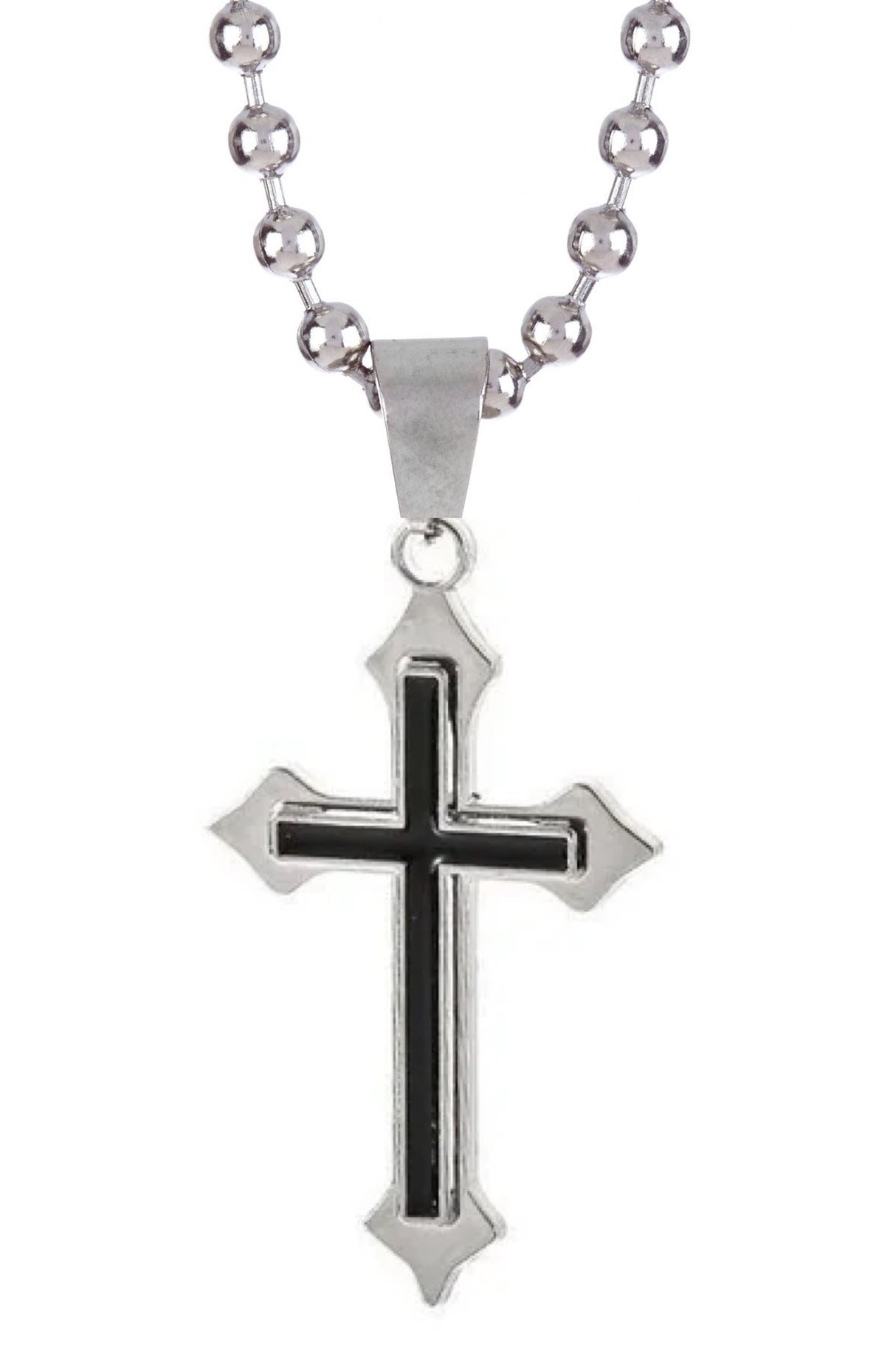 Stephen Oliver Stephen Oliver 18K White Gold And Black Cross Necklace