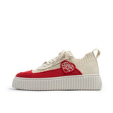 Chunky Platform Knit Sneakers - Red