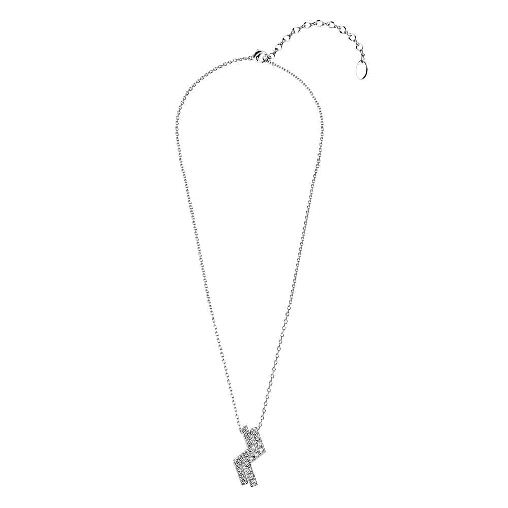 Boxed Zigzag Set Embellished with SWAROVSKI® Crystals In White Gold