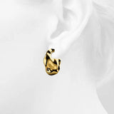 Bullion Gold Textured Flat Earrings in Gold