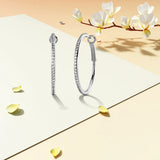 Krystal Couture Endless Hoop Earrings Embellished with SWAROVSKI Crystals in White Gold