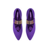 Belle Detachable Strap Mary Jane Heels - Purple