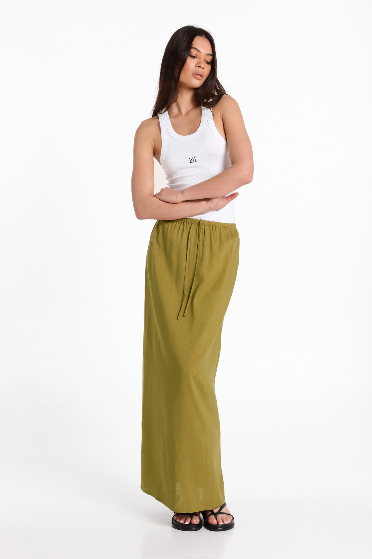 Lost In Lunar Women's Leni Maxi Skirt - Olive