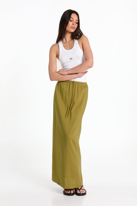 Lost In Lunar Women's Leni Maxi Skirt - Olive