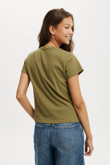 Cotton On Women's 90 S Baby Tee - Cactus Green
