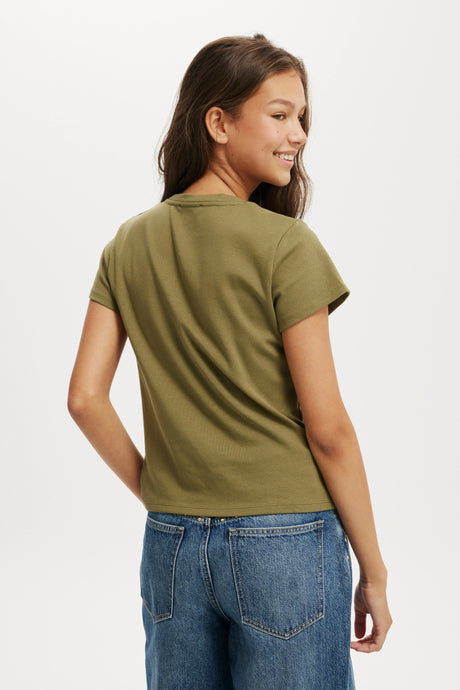 Cotton On Women's 90 S Baby Tee - Cactus Green