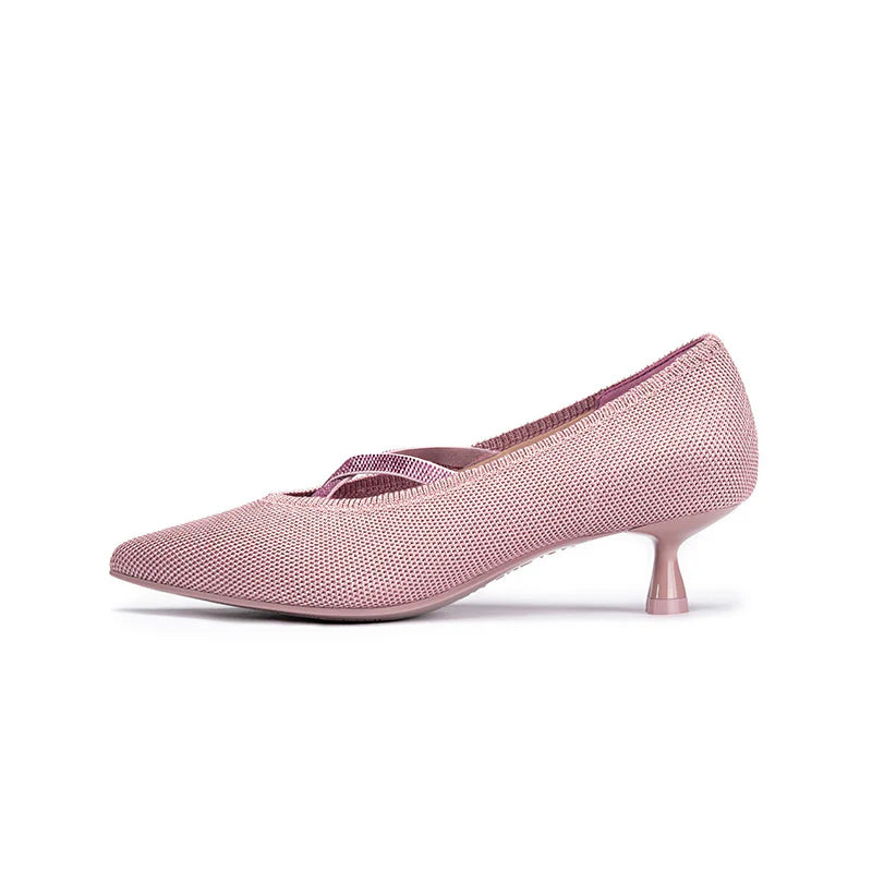 Countess Cross-Strap Kitten Heels - Pink