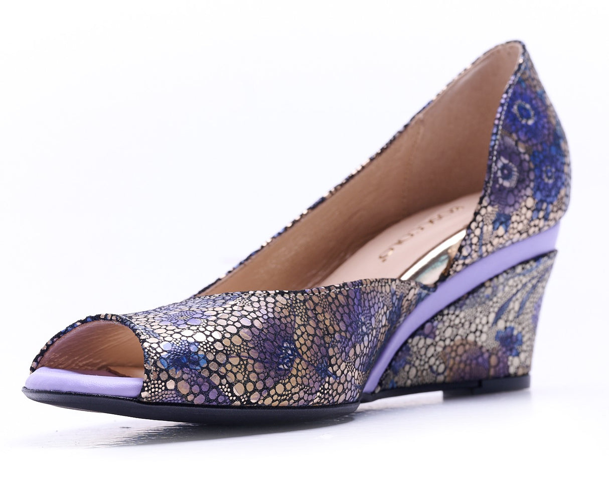 Bosccolo Womens Wedge Sandal - Purple / Gold