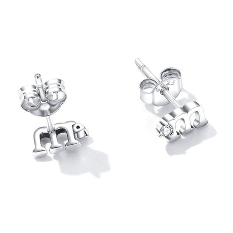 Solid 925 Signature Silver M&M Stud Earrings