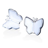 Solid 925 Sterling Silver Mariposa Stud Earrings