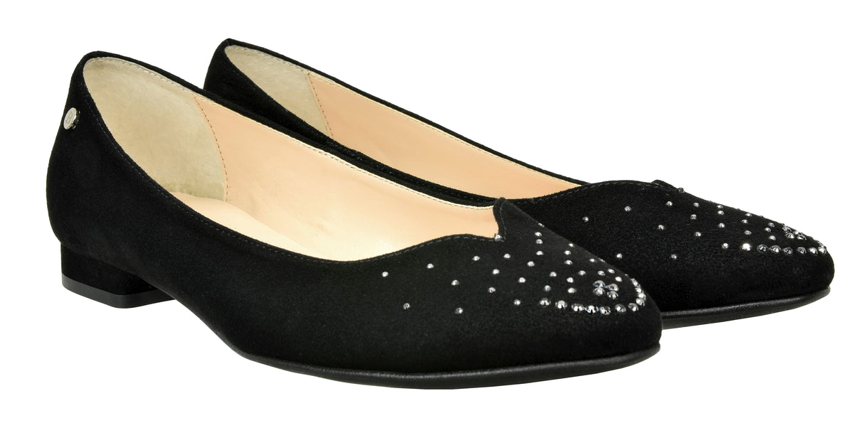 Bosccolo Womens Ballerina - Black Suede