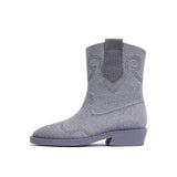 Knit Cowboy Boots - Grey
