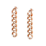 Bullion Gold Glam Chain Dangle Earrings in Rose Gold