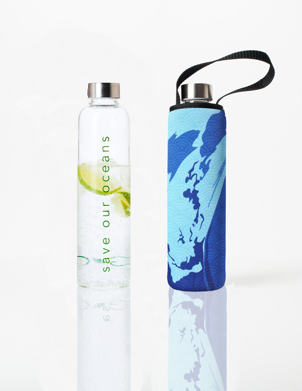 Glass is Greener + carry cover - 750 ml - Rush print