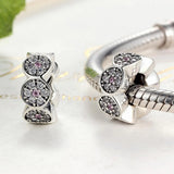 Solid 925 Sterling Silver Floral CZ Charm