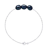 Manufacture Royale Bracelet Baroque 3 Pearl Baroque Freshwater Pearl Black Sterling Silver