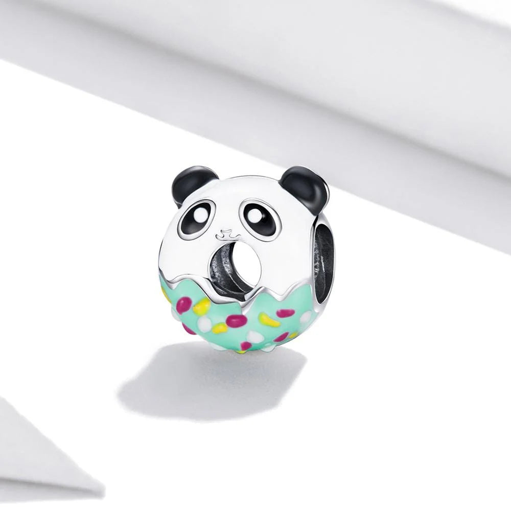 Solid 925 Sterling Silver Bear Panda Pandora Inspired Charm