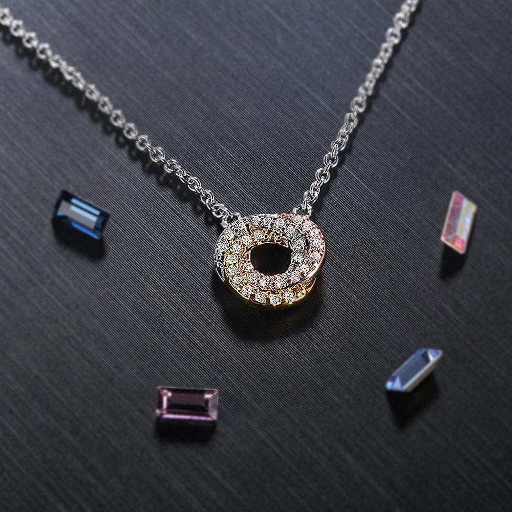 Bullion Gold Tina Shiny Swirl Tri Tone Layered Necklace
